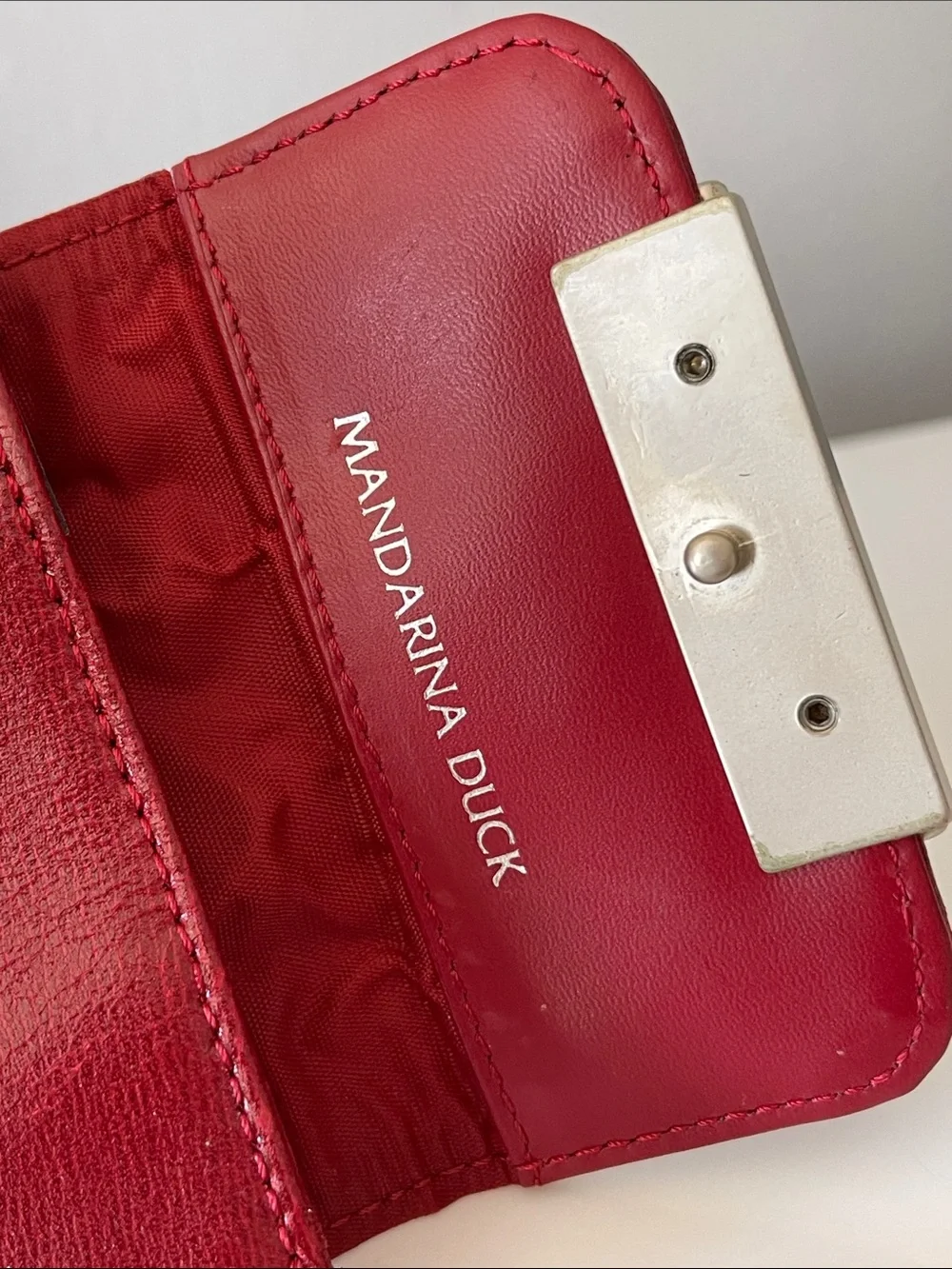 Mandarina Duck Hera Leather Card Holder Small Wallet Italy